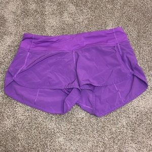 nwot purple lululemon shorts size 6